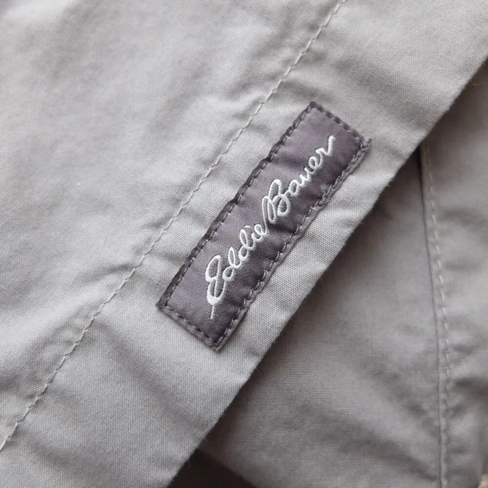 Eddie Bauer Heather Gray Voyager Flex Long Sleeve Shirt Size Tall Large